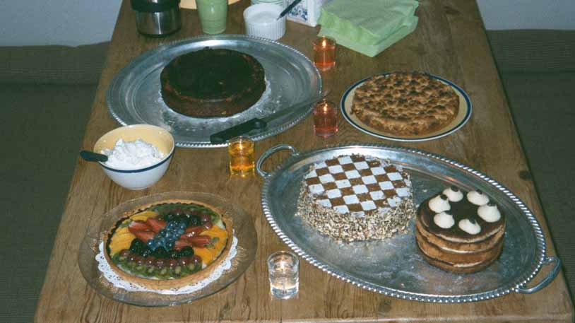 1 The cakes including Cheese Cake a la Oma Bonn at top left (slightly burnt)