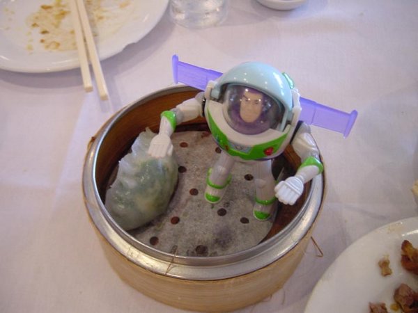 2001-10-13c Green and white Buzz Lightyear and the spinach dumpling.jpg