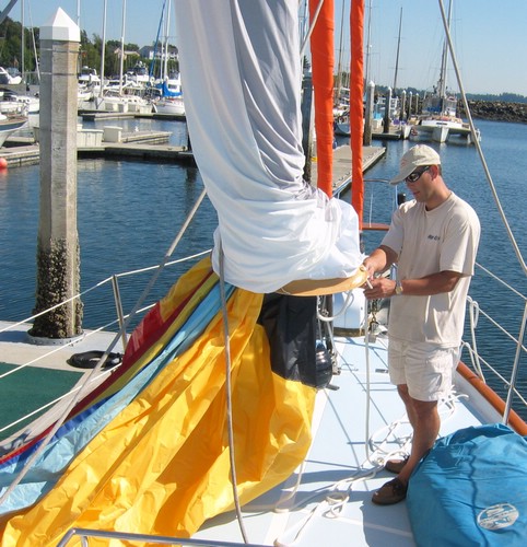 2003-08-29g Rigging the spinnaker sock.JPG