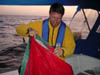 DSC00392 Oh, I was allowed to fold the spinnaker