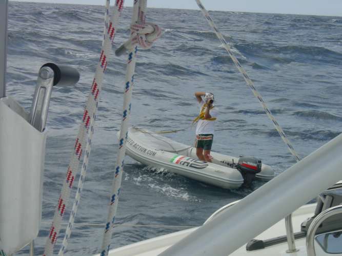 283 Approaching Bequia... that wild photographer in the waves